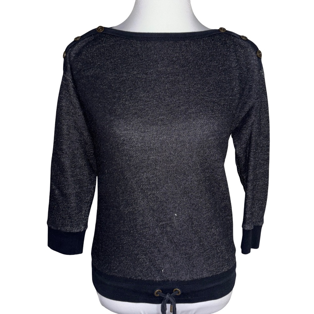 Ralph Lauren Navy Cotton Polyester Sweater Button Accent